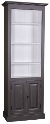 Bibliothèque ouverte avec 2 portes en pin massif brut ou patiné